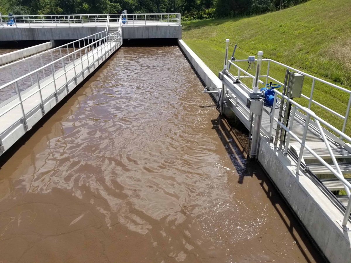  Biological wastewater treatment occurs during the secondary stage, as pictured at the plant in Waukon, Iowa.